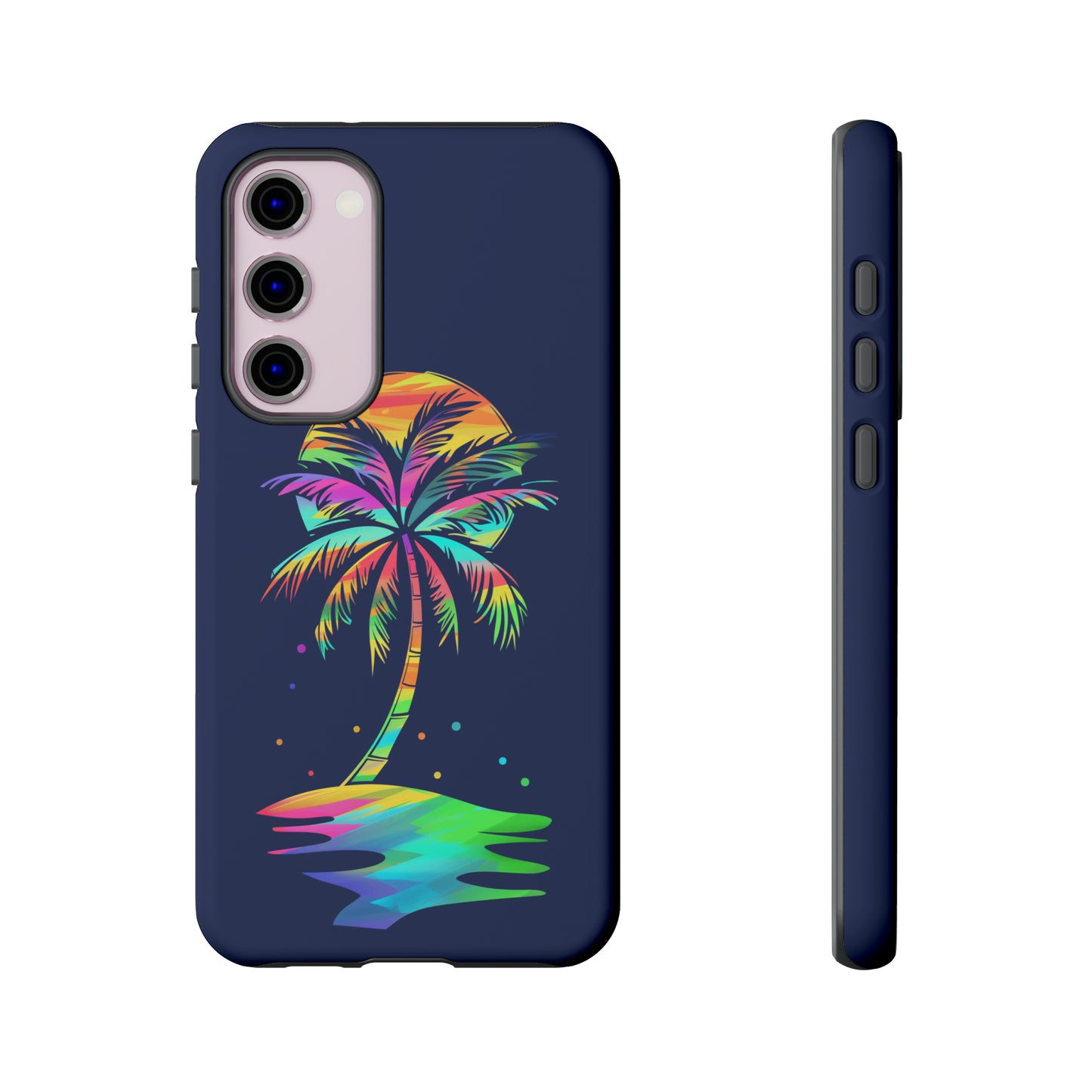 Night Palm Tree Hawaiian Phone Case, Tropical, Hibiscus, Wireless Compatible, Protective Cell Phone Case for iPhone, Samsung, Pixel phones