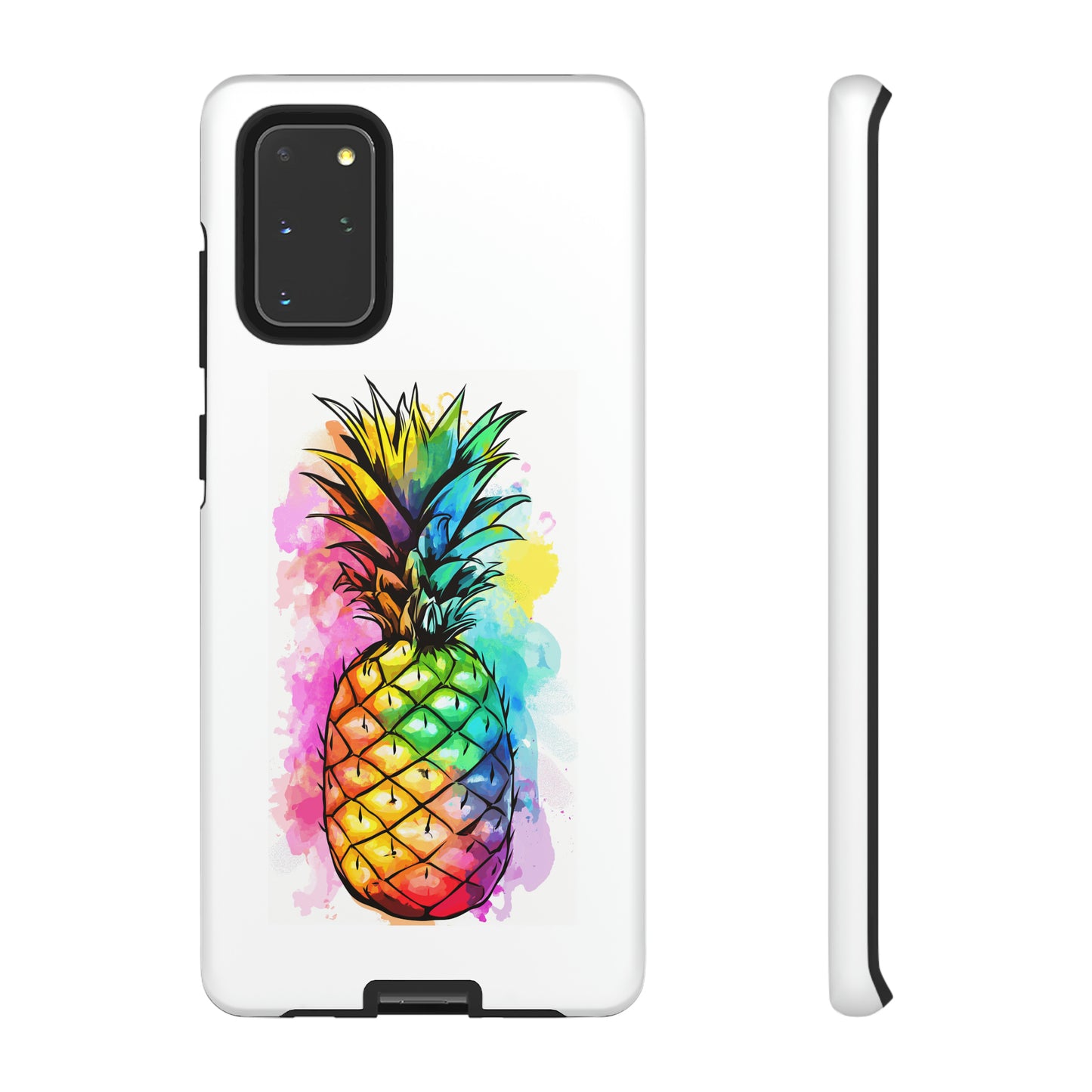 Color Splash Pineapple Hawaiian Phone Case, Tropical, Hibiscus, Wireless Compatible, Protective Cell Phone Case for iPhone, Samsung, Pixel