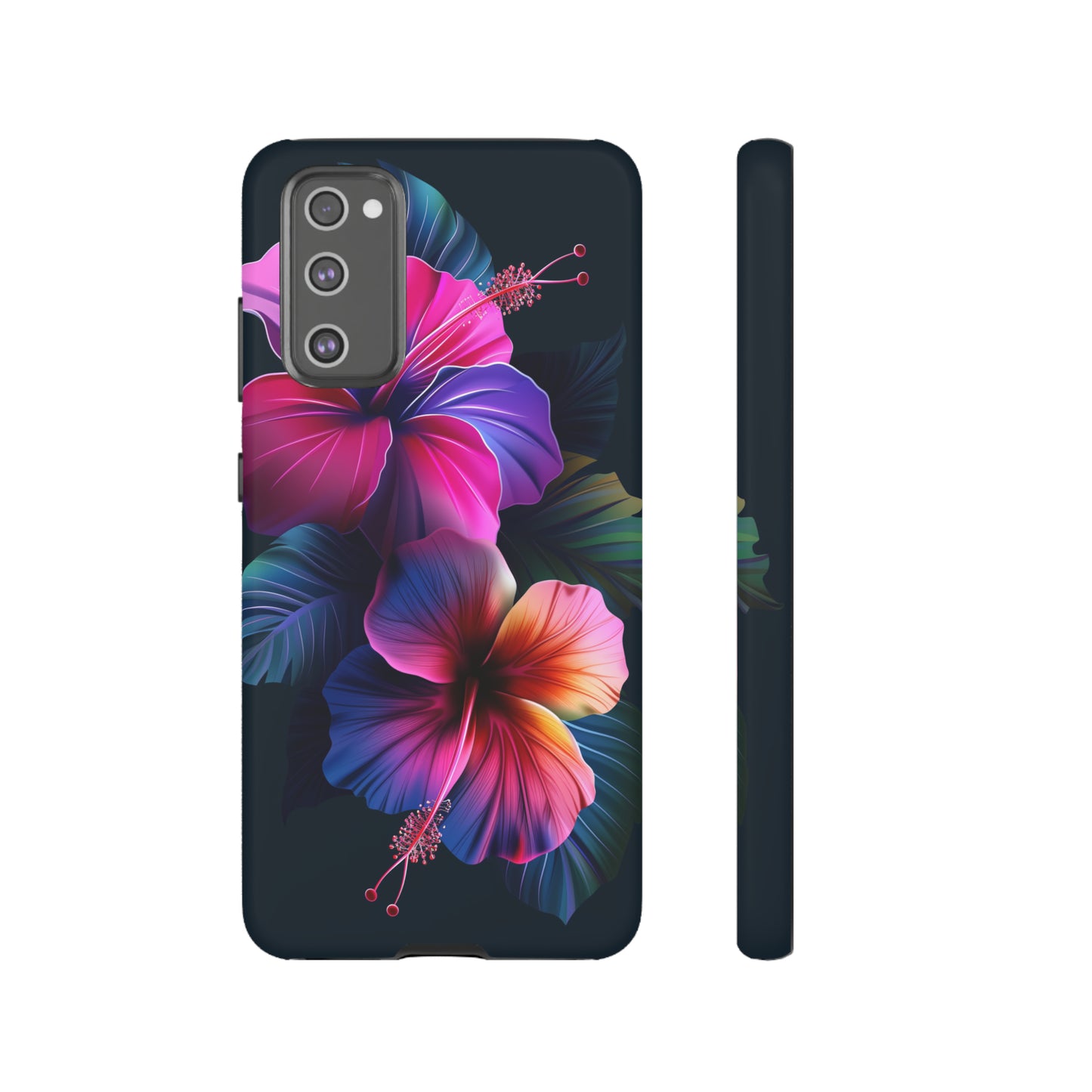Hibiscus Neon Dark Hawaiian Tropical Phone Case, 808, Island Tropics, Wireless Compatible, Protective Cell Phone Case iPhone, Samsung, Pixel
