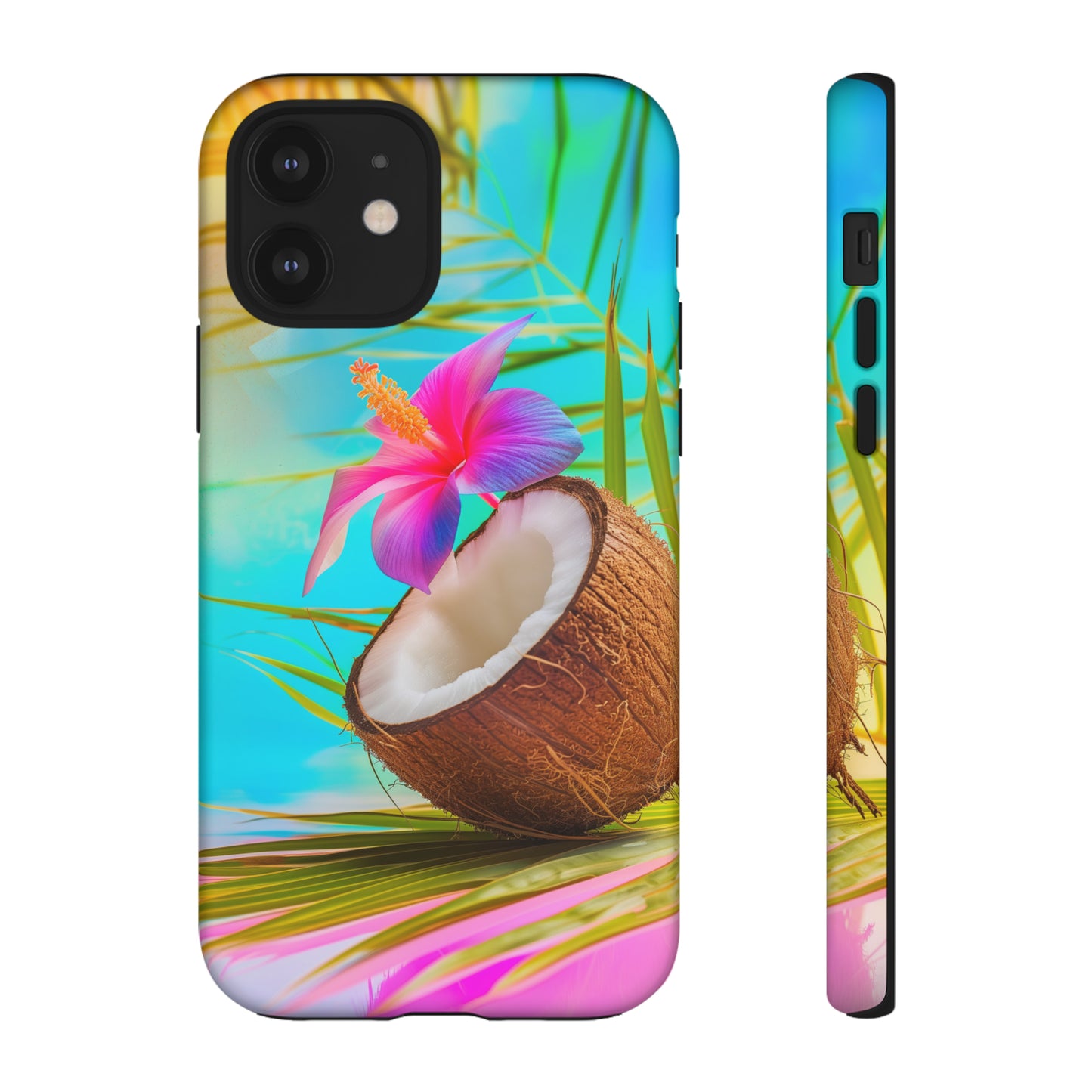 Coconut Colorful Hawaiian Tropical Phone Case, 808, Island Tropics, Wireless Compatible, Protective Cell Phone Case iPhone, Samsung, Pixel