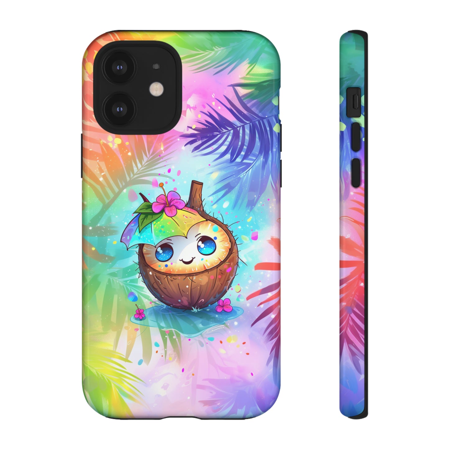 Cute Anime Coconut Hawaiian Tropical Phone Case, 808, Island Tropics, Wireless Compatible, Protective Cell Phone Case iPhone, Samsung, Pixel