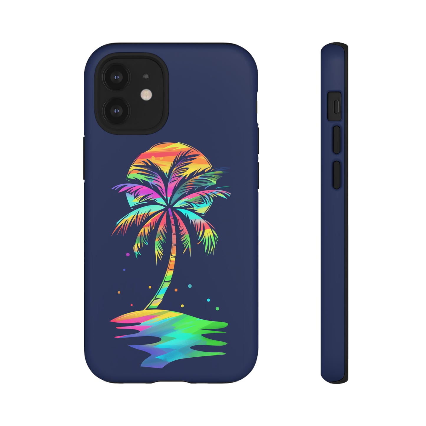 Night Palm Tree Hawaiian Phone Case, Tropical, Hibiscus, Wireless Compatible, Protective Cell Phone Case for iPhone, Samsung, Pixel phones