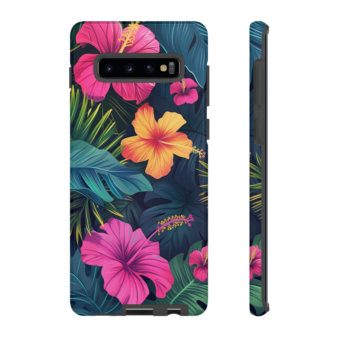 Hibiscus Dark Hawaiian Tropical Phone Case, 808, Island Tropics, Wireless Compatible, Protective Cell Phone Case iPhone, Samsung, Pixel