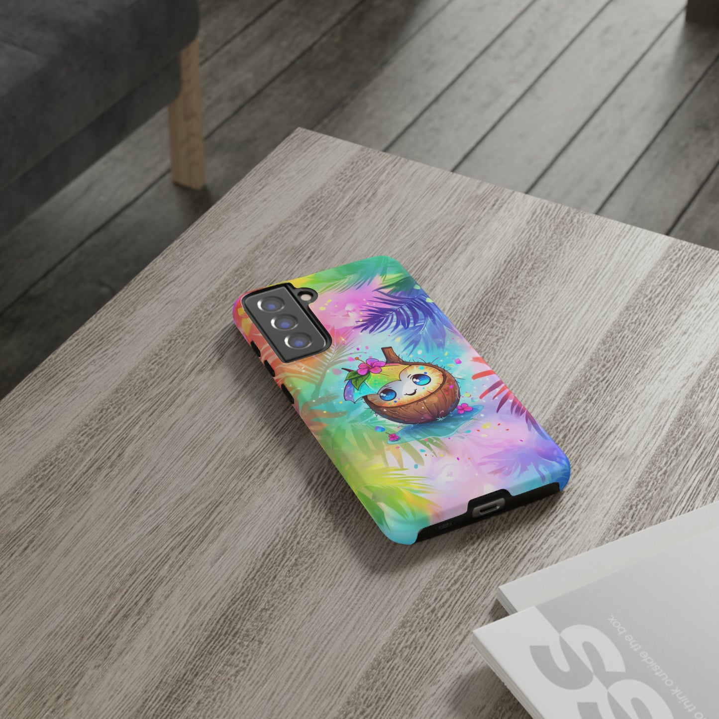 Cute Anime Coconut Hawaiian Tropical Phone Case, 808, Island Tropics, Wireless Compatible, Protective Cell Phone Case iPhone, Samsung, Pixel