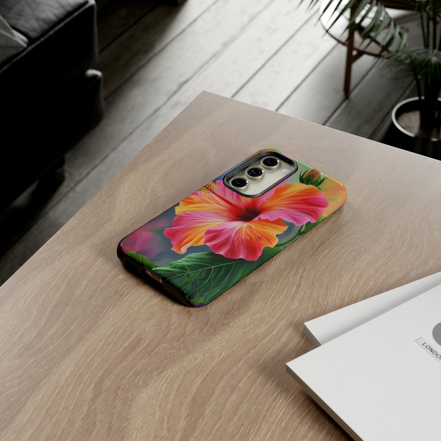 Hibiscus Flower Hawaiian Phone Case, Tropical, Wireless Compatible, Protective Cell Phone Case for iPhone, Samsung, Pixel phones
