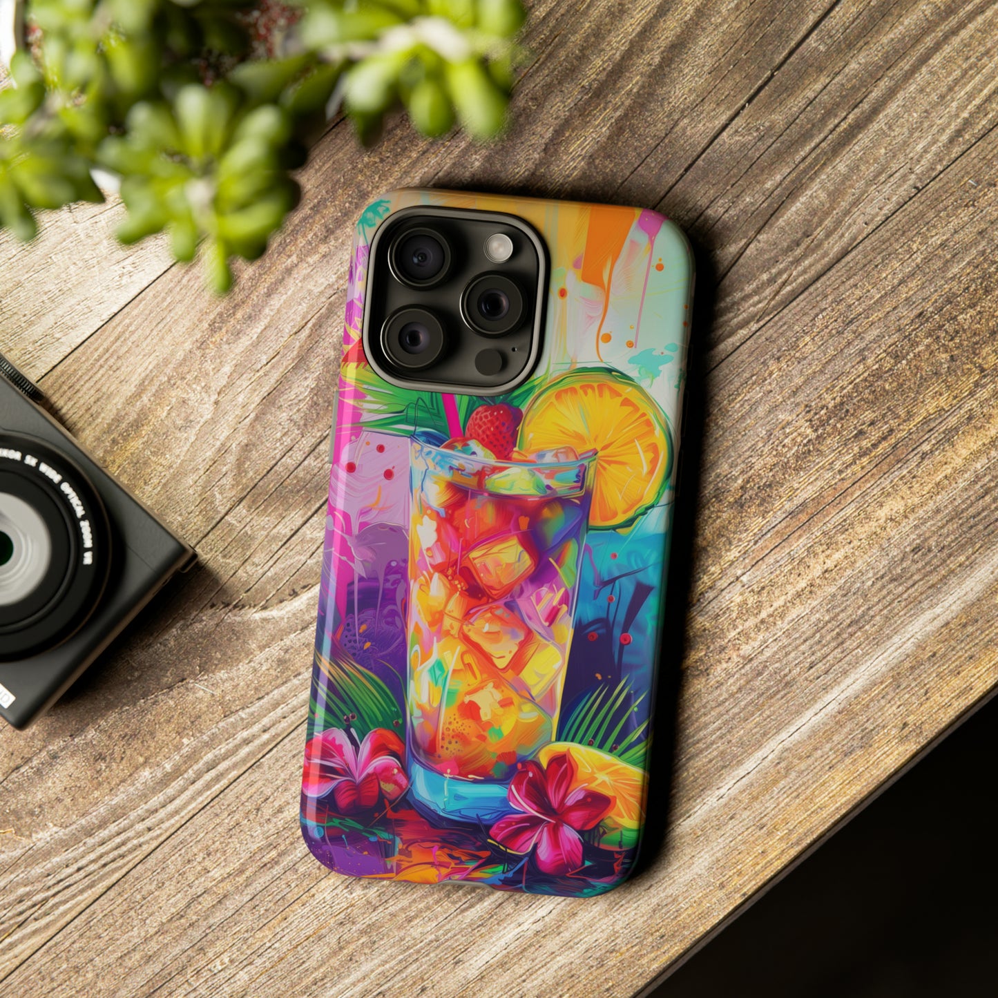 Mai Tai Cocktail Hawaiian Tropical Phone Case, 808, Island Tropics, Wireless Compatible, Protective Cell Phone Case iPhone, Samsung, Pixel