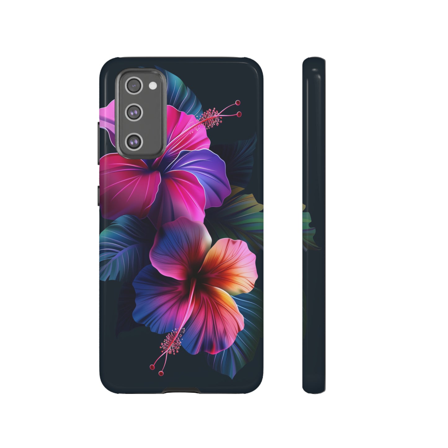 Hibiscus Neon Dark Hawaiian Tropical Phone Case, 808, Island Tropics, Wireless Compatible, Protective Cell Phone Case iPhone, Samsung, Pixel
