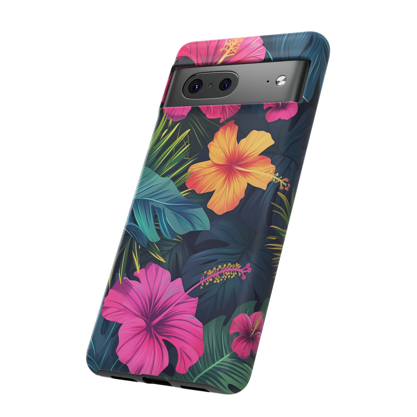 Hibiscus Dark Hawaiian Tropical Phone Case, 808, Island Tropics, Wireless Compatible, Protective Cell Phone Case iPhone, Samsung, Pixel