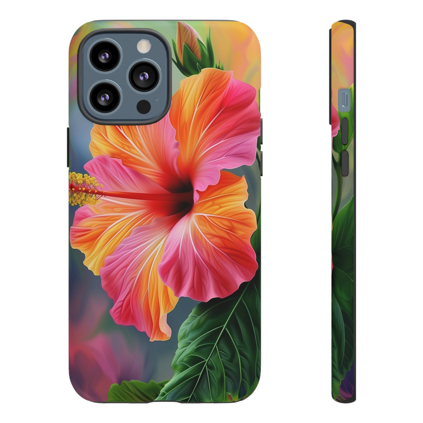 Hibiscus Flower Hawaiian Phone Case, Tropical, Wireless Compatible, Protective Cell Phone Case for iPhone, Samsung, Pixel phones