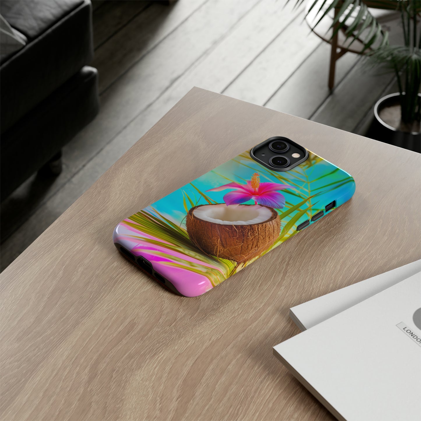 Coconut Colorful Hawaiian Tropical Phone Case, 808, Island Tropics, Wireless Compatible, Protective Cell Phone Case iPhone, Samsung, Pixel