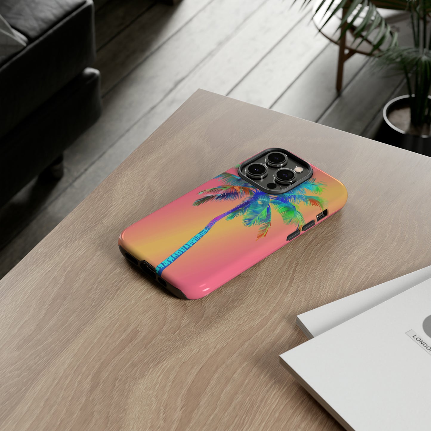 Palm Tree Pink Hawaiian Tropical Phone Case, 808, Island Tropics, Wireless Compatible, Protective Cell Phone Case for iPhone, Samsung, Pixel