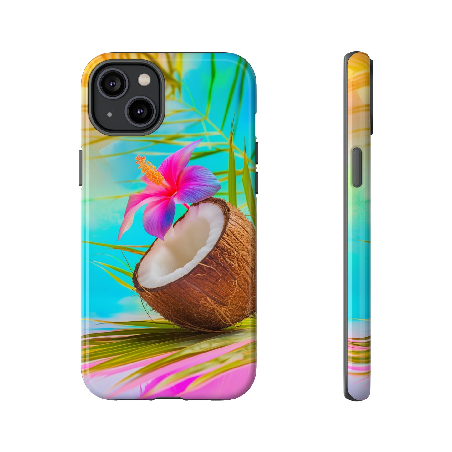 Coconut Colorful Hawaiian Tropical Phone Case, 808, Island Tropics, Wireless Compatible, Protective Cell Phone Case iPhone, Samsung, Pixel