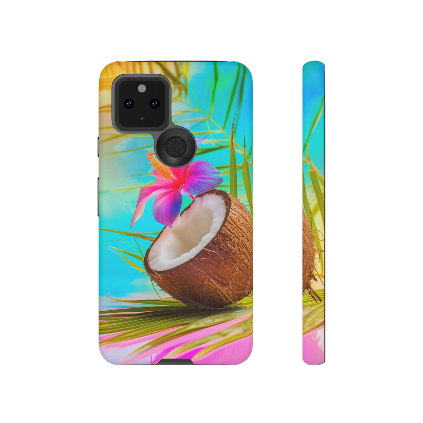 Coconut Colorful Hawaiian Tropical Phone Case, 808, Island Tropics, Wireless Compatible, Protective Cell Phone Case iPhone, Samsung, Pixel