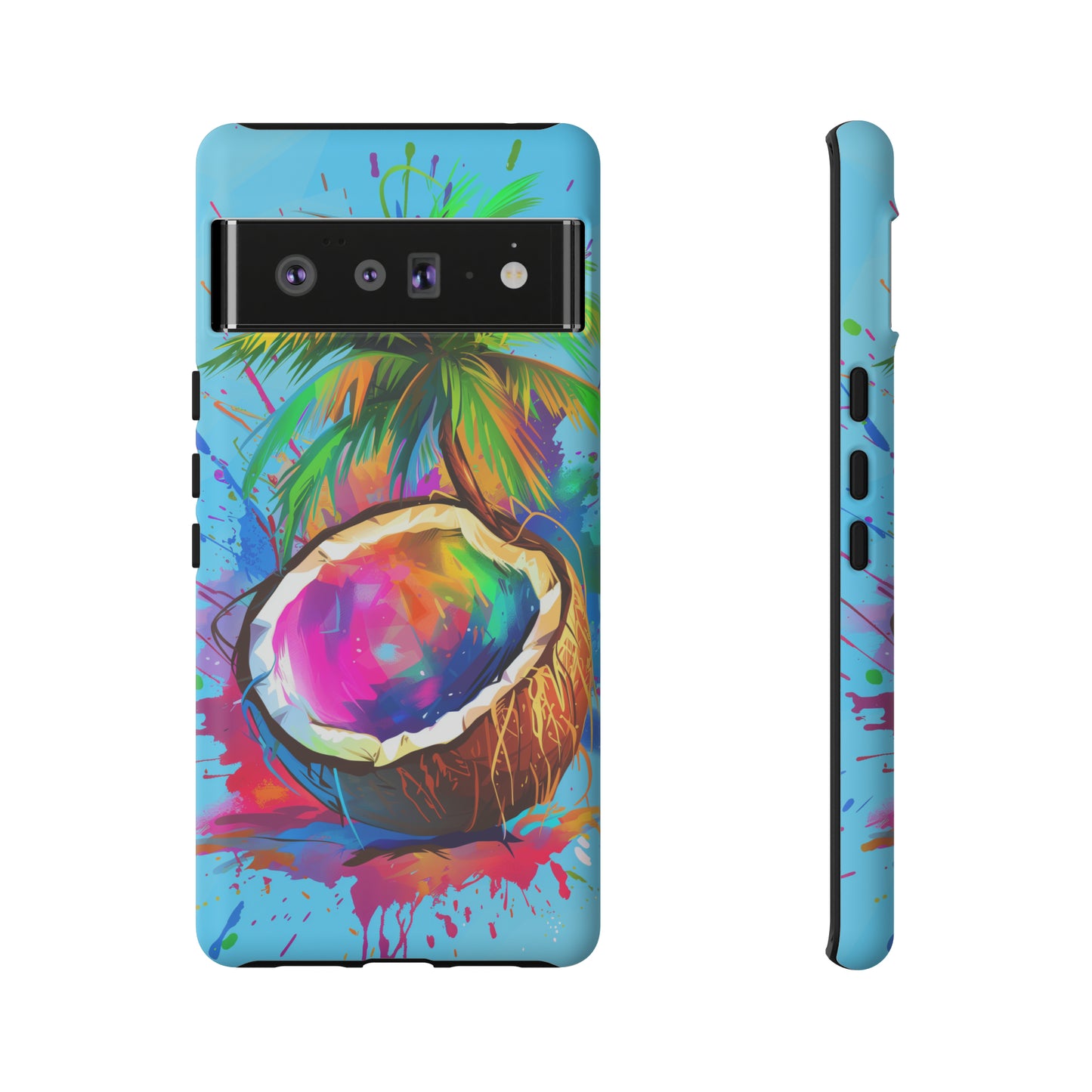 Coconut Colorful Hawaiian Tropical Phone Case, 808, Island Tropics, Wireless Compatible, Protective Cell Phone Case iPhone, Samsung, Pixel
