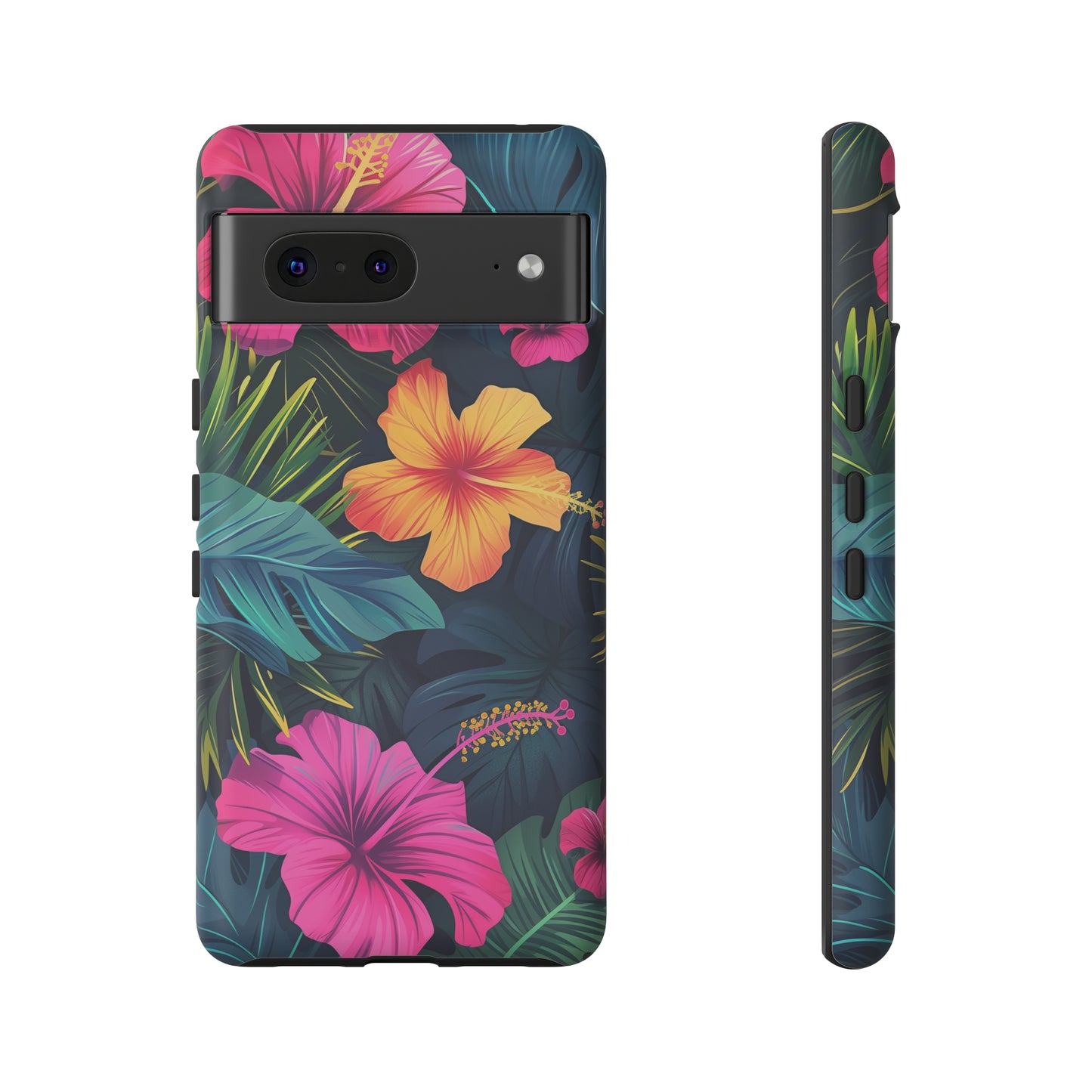 Hibiscus Dark Hawaiian Tropical Phone Case, 808, Island Tropics, Wireless Compatible, Protective Cell Phone Case iPhone, Samsung, Pixel