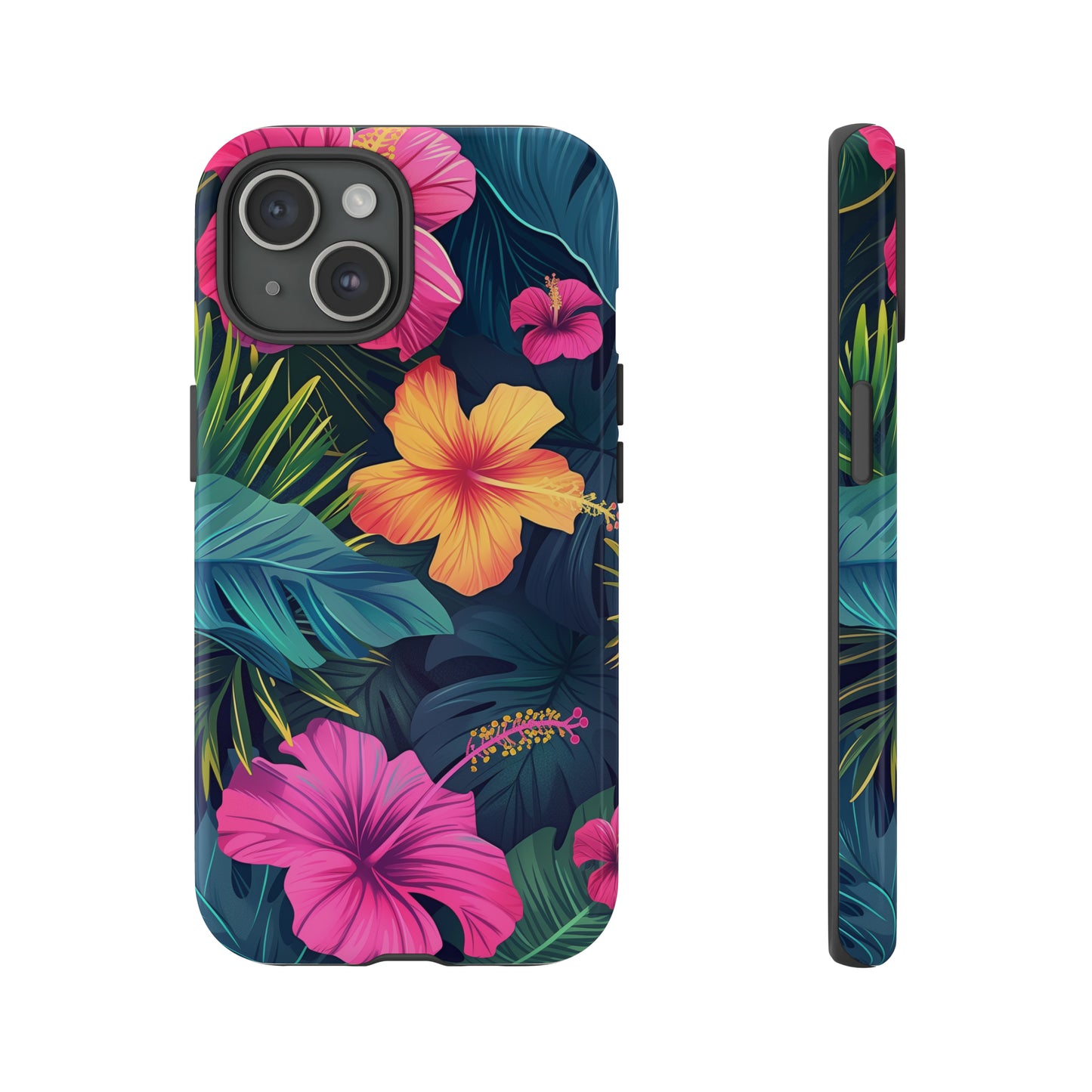 Hibiscus Dark Hawaiian Tropical Phone Case, 808, Island Tropics, Wireless Compatible, Protective Cell Phone Case iPhone, Samsung, Pixel