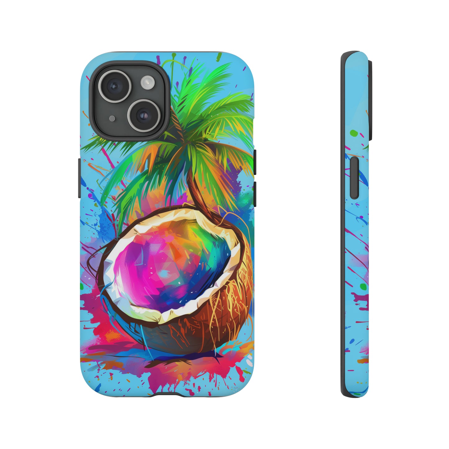 Coconut Colorful Hawaiian Tropical Phone Case, 808, Island Tropics, Wireless Compatible, Protective Cell Phone Case iPhone, Samsung, Pixel