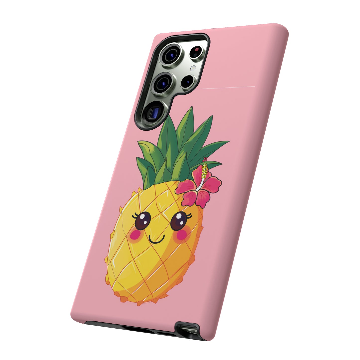 Cute Pineapple Hawaiian Phone Case, Tropical, Hibiscus, Wireless Compatible, Protective Cell Phone Case for iPhone, Samsung, Pixel phones