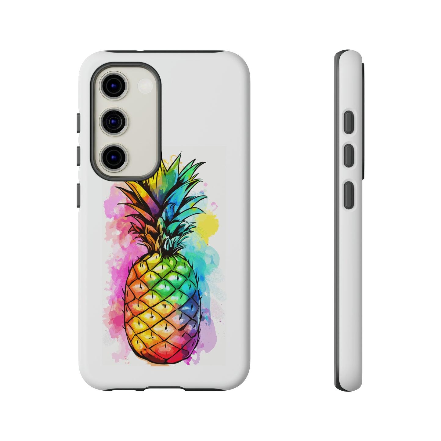 Color Splash Pineapple Hawaiian Phone Case, Tropical, Hibiscus, Wireless Compatible, Protective Cell Phone Case for iPhone, Samsung, Pixel