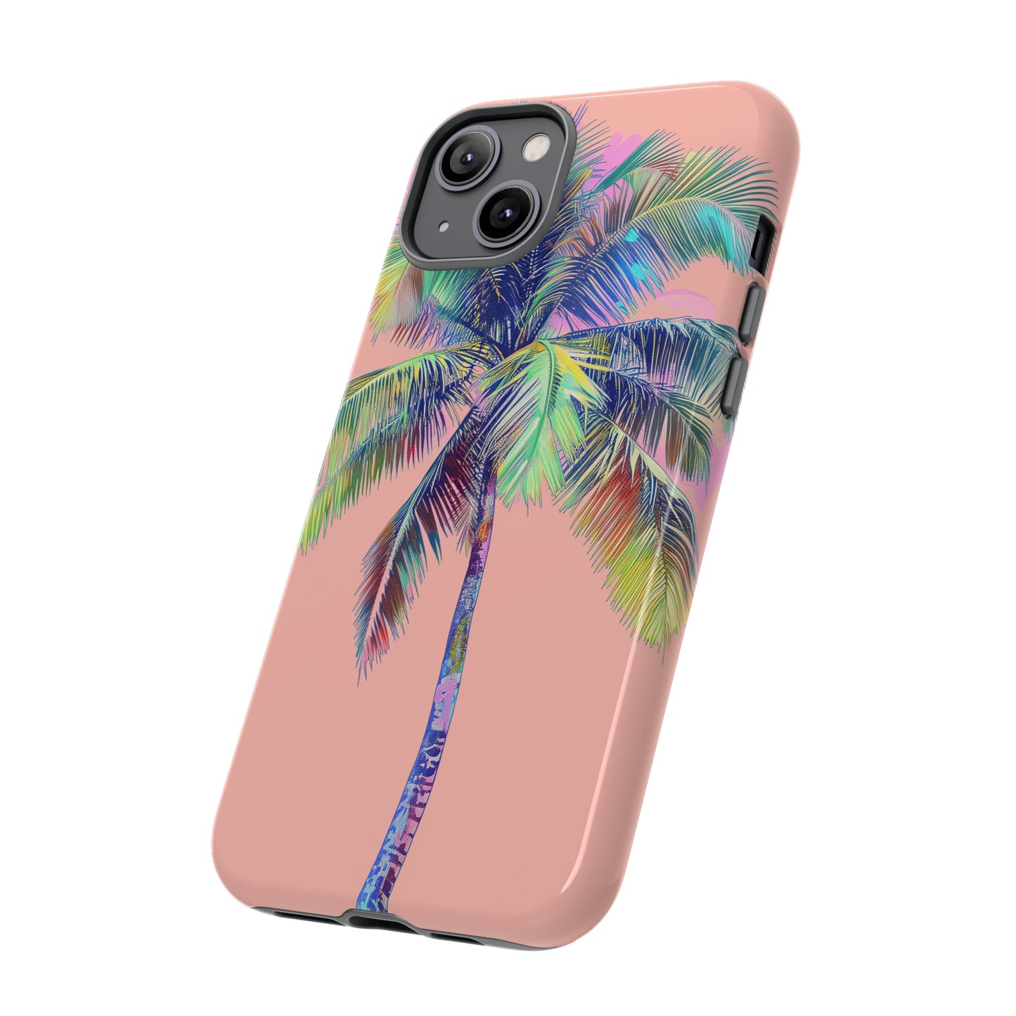 Pink Palm Tree Hawaiian Phone Case, Tropical, Hibiscus, Wireless Compatible, Protective Cell Phone Case for iPhone, Samsung, Pixel phones