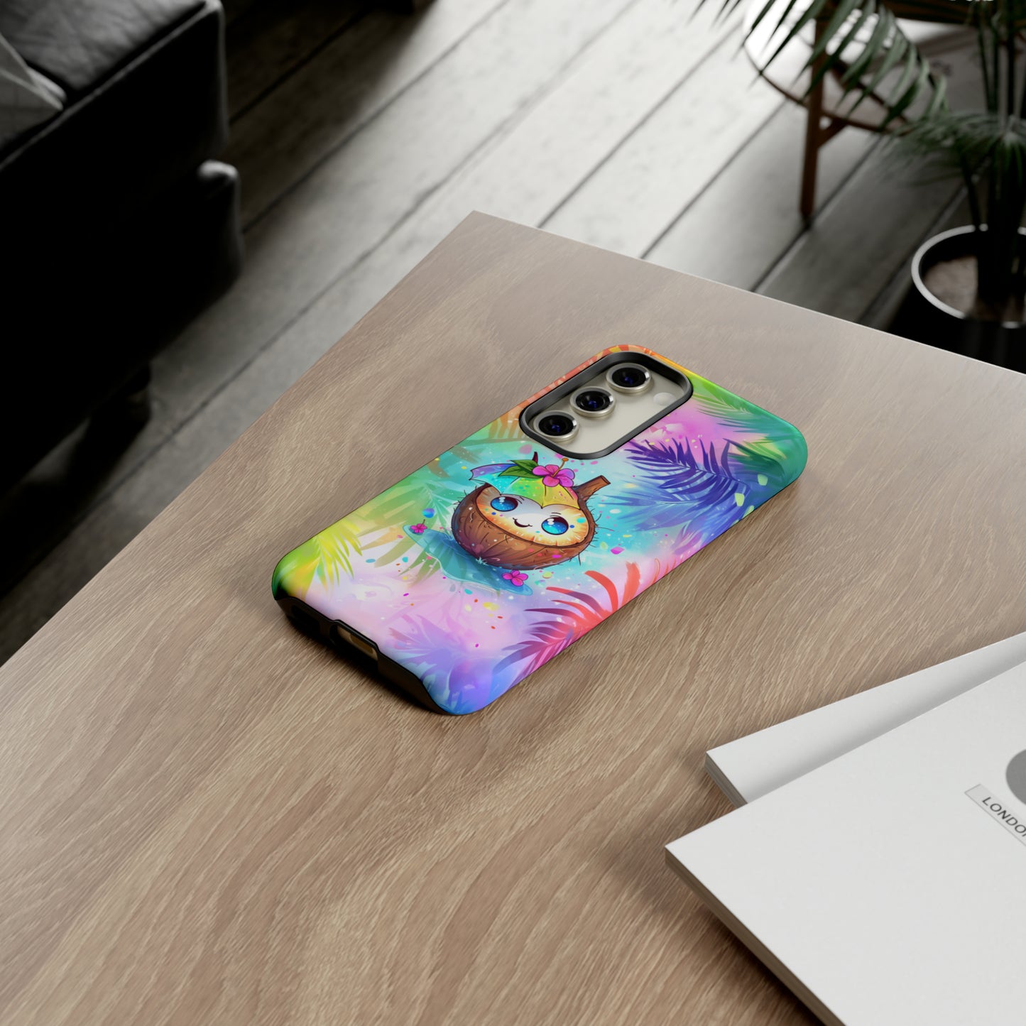 Cute Anime Coconut Hawaiian Tropical Phone Case, 808, Island Tropics, Wireless Compatible, Protective Cell Phone Case iPhone, Samsung, Pixel