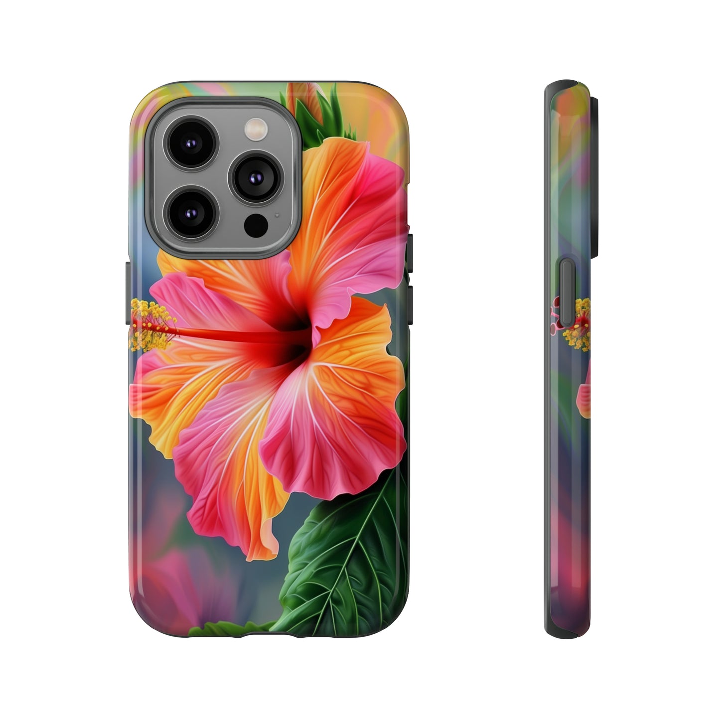 Hibiscus Flower Hawaiian Phone Case, Tropical, Wireless Compatible, Protective Cell Phone Case for iPhone, Samsung, Pixel phones
