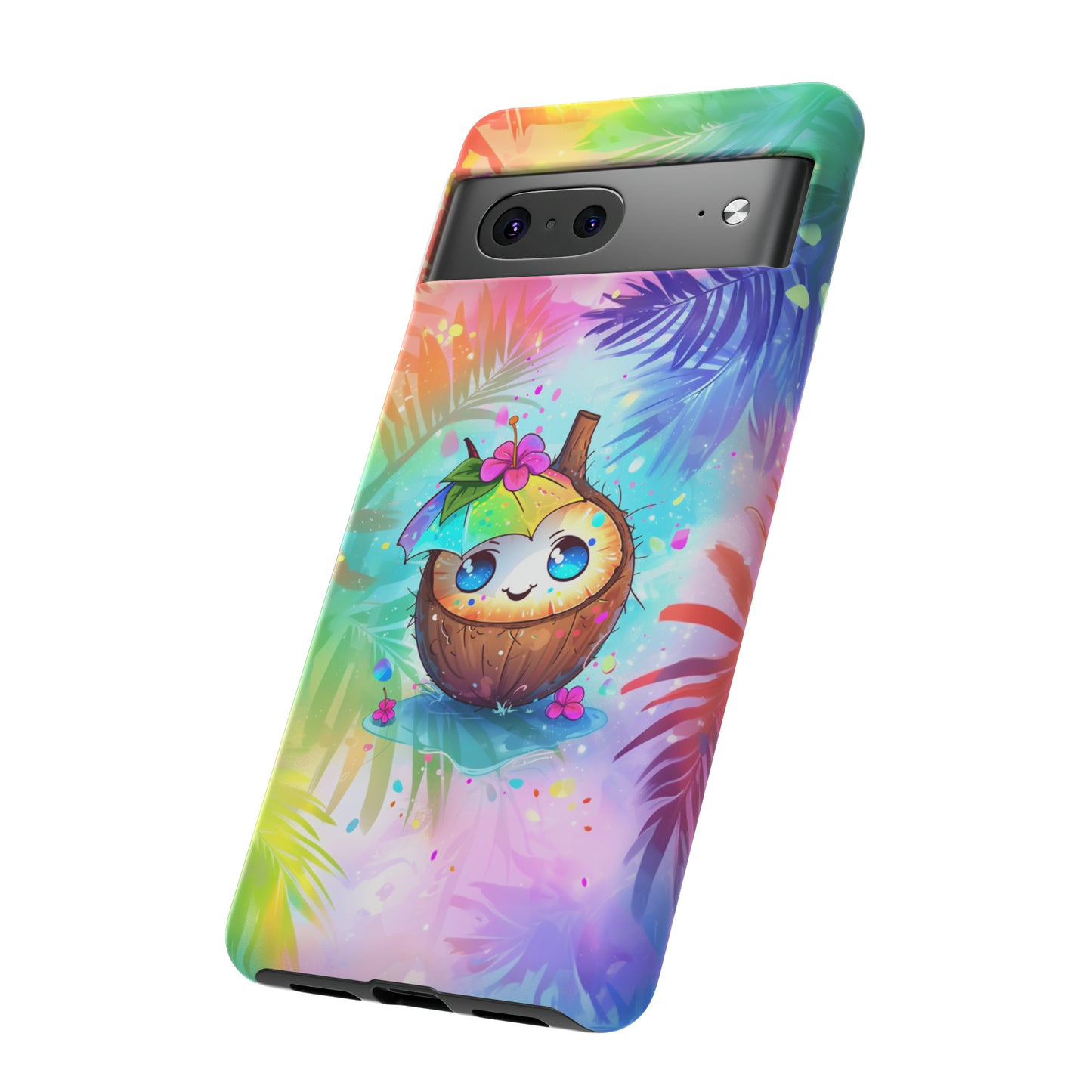 Cute Anime Coconut Hawaiian Tropical Phone Case, 808, Island Tropics, Wireless Compatible, Protective Cell Phone Case iPhone, Samsung, Pixel