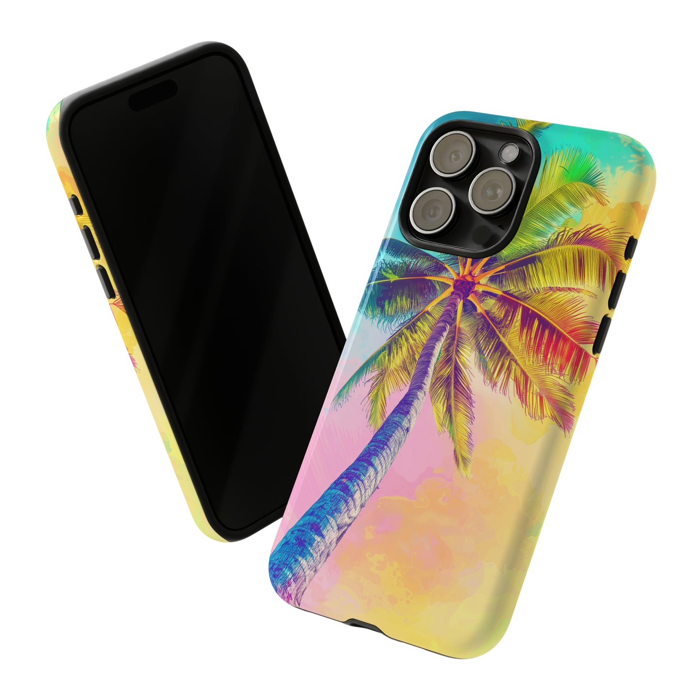 Palm Tree Colorful Hawaiian Tropical Phone Case, 808, Island Tropics, Wireless Compatible, Protective Cell Phone Case iPhone, Samsung, Pixel