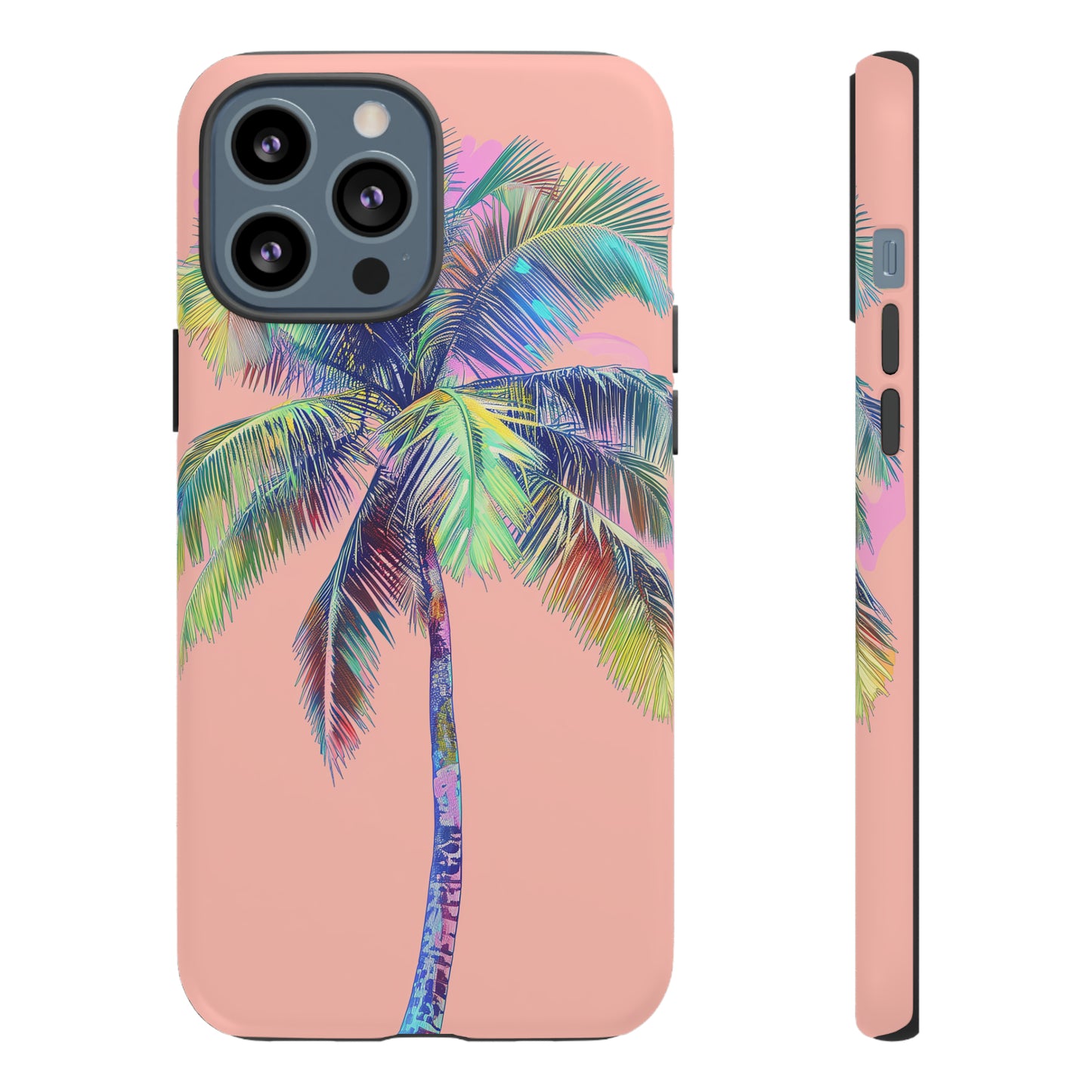 Pink Palm Tree Hawaiian Phone Case, Tropical, Hibiscus, Wireless Compatible, Protective Cell Phone Case for iPhone, Samsung, Pixel phones