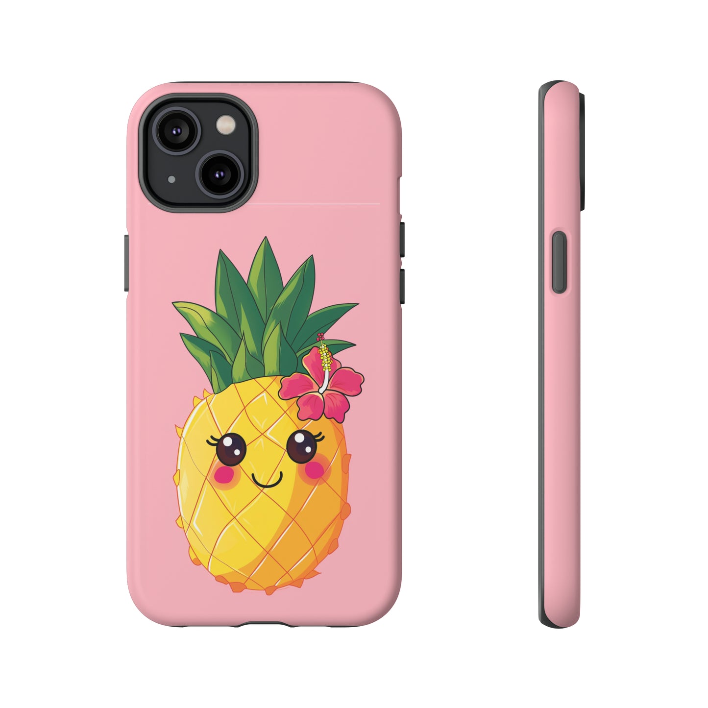 Cute Pineapple Hawaiian Phone Case, Tropical, Hibiscus, Wireless Compatible, Protective Cell Phone Case for iPhone, Samsung, Pixel phones