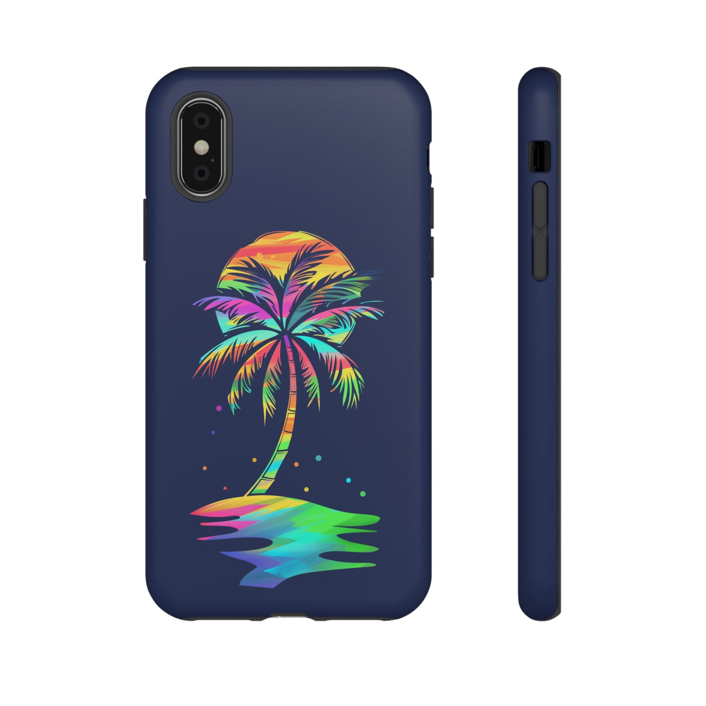 Night Palm Tree Hawaiian Phone Case, Tropical, Hibiscus, Wireless Compatible, Protective Cell Phone Case for iPhone, Samsung, Pixel phones