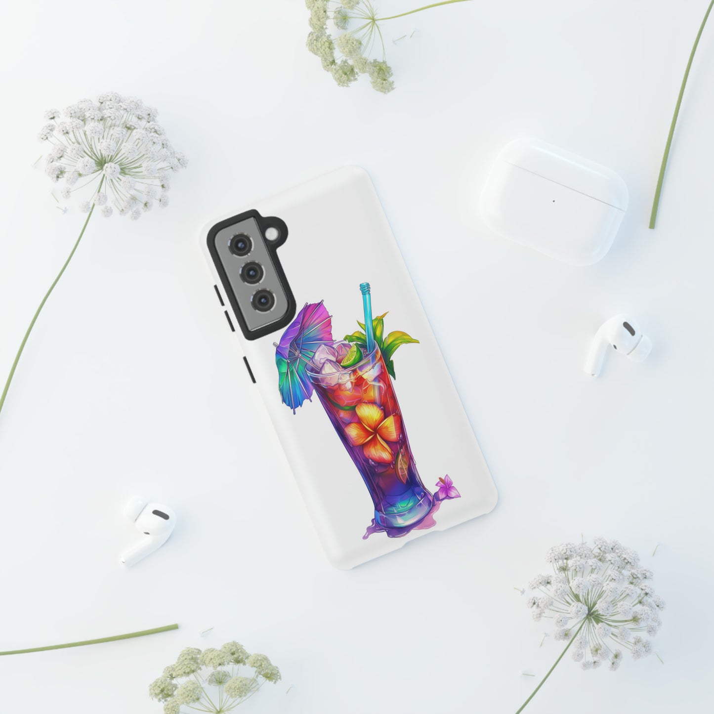Mai Tai Cocktail Hawaiian Tropical Phone Case, 808, Island Tropics, Wireless Compatible, Protective Cell Phone Case iPhone, Samsung, Pixel