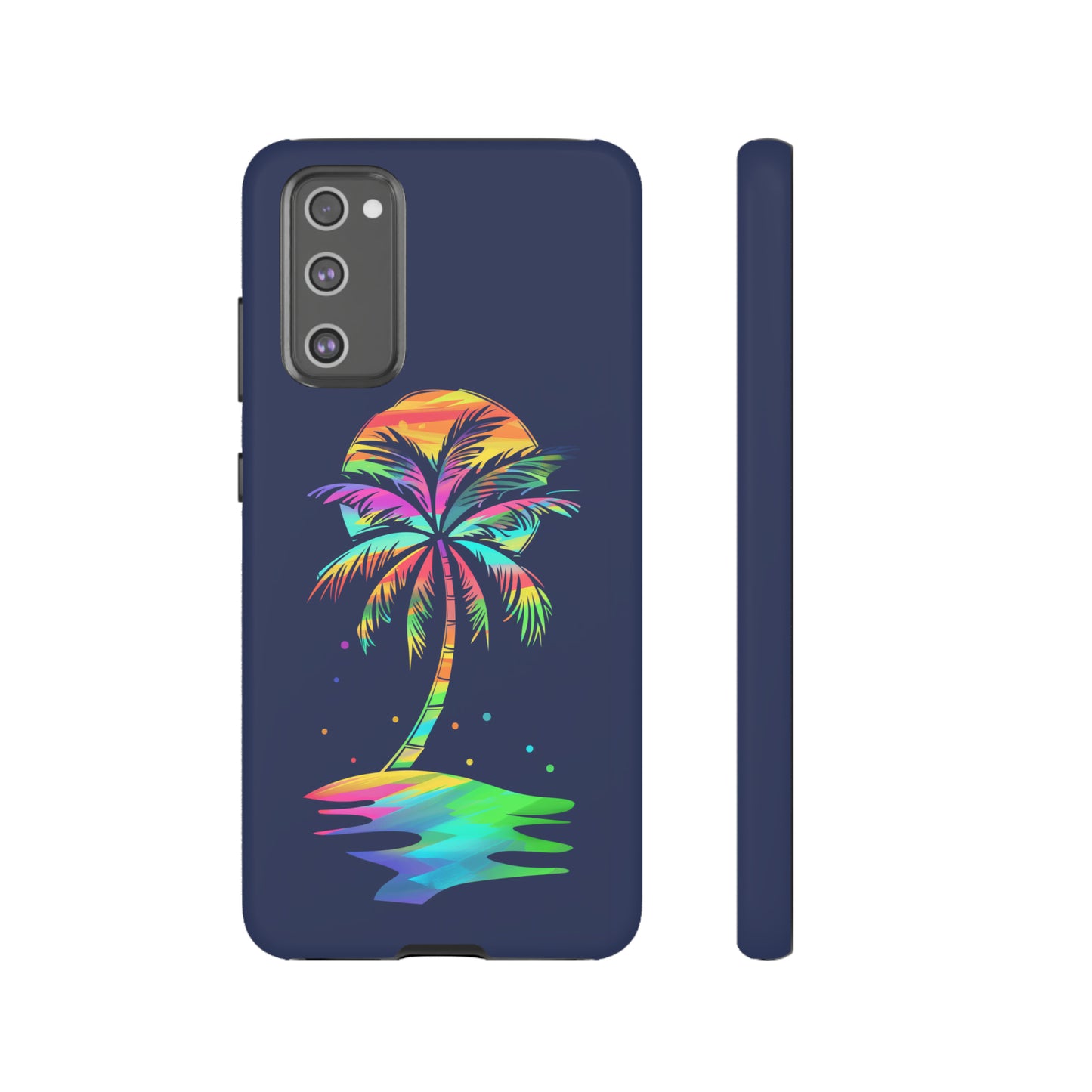 Night Palm Tree Hawaiian Phone Case, Tropical, Hibiscus, Wireless Compatible, Protective Cell Phone Case for iPhone, Samsung, Pixel phones