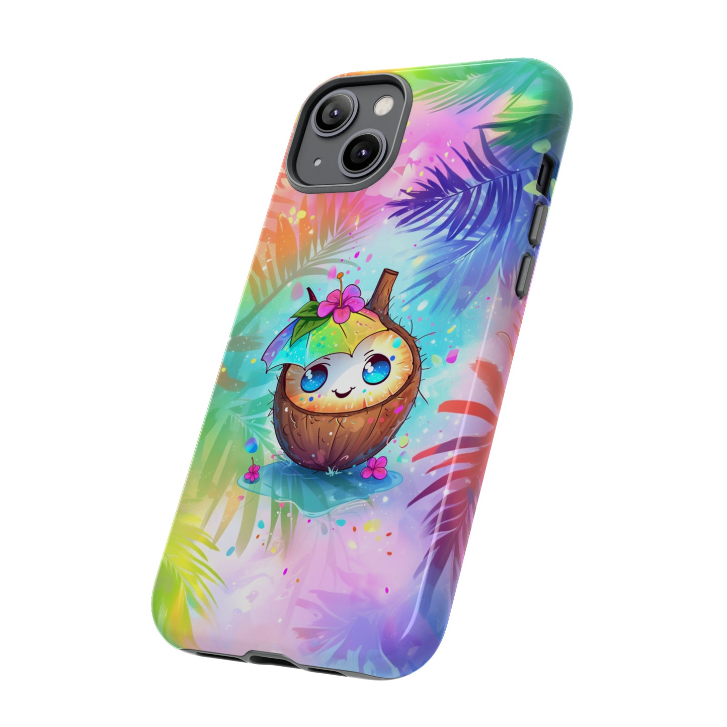 Cute Anime Coconut Hawaiian Tropical Phone Case, 808, Island Tropics, Wireless Compatible, Protective Cell Phone Case iPhone, Samsung, Pixel