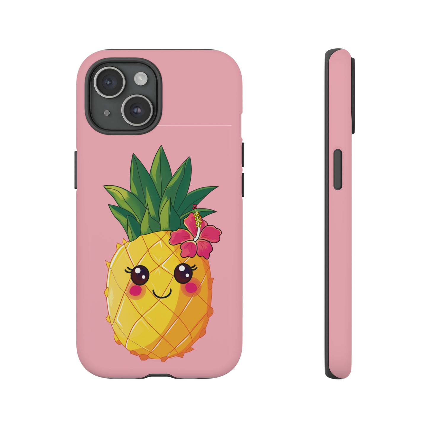 Cute Pineapple Hawaiian Phone Case, Tropical, Hibiscus, Wireless Compatible, Protective Cell Phone Case for iPhone, Samsung, Pixel phones