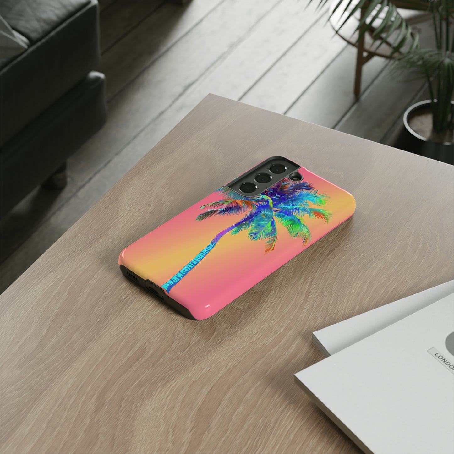 Palm Tree Pink Hawaiian Tropical Phone Case, 808, Island Tropics, Wireless Compatible, Protective Cell Phone Case for iPhone, Samsung, Pixel