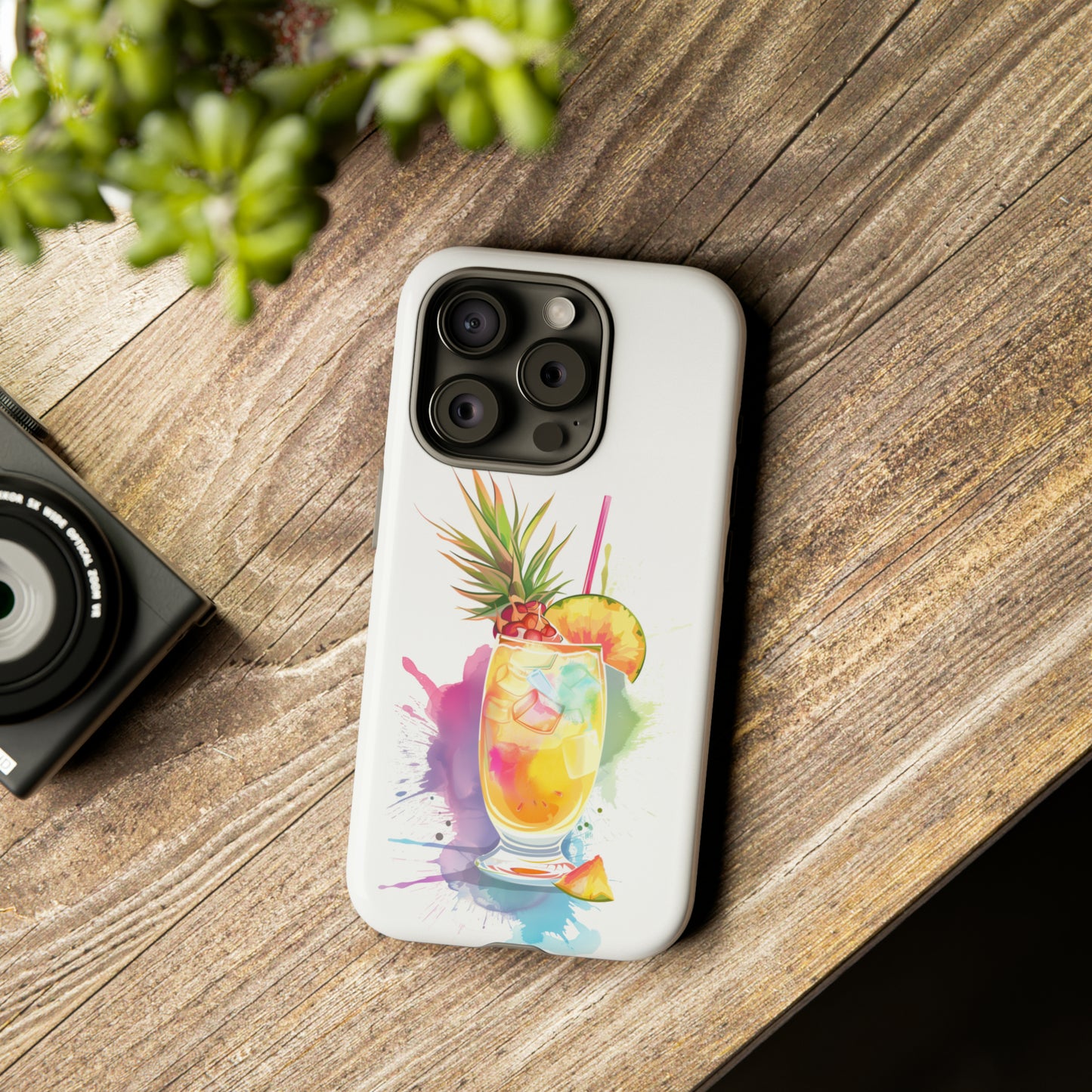 Pina Colada Cocktail Hawaiian Tropical Phone Case, Island Tropics, Wireless Compatible, Protective Cell Phone Case iPhone, Samsung, Pixel