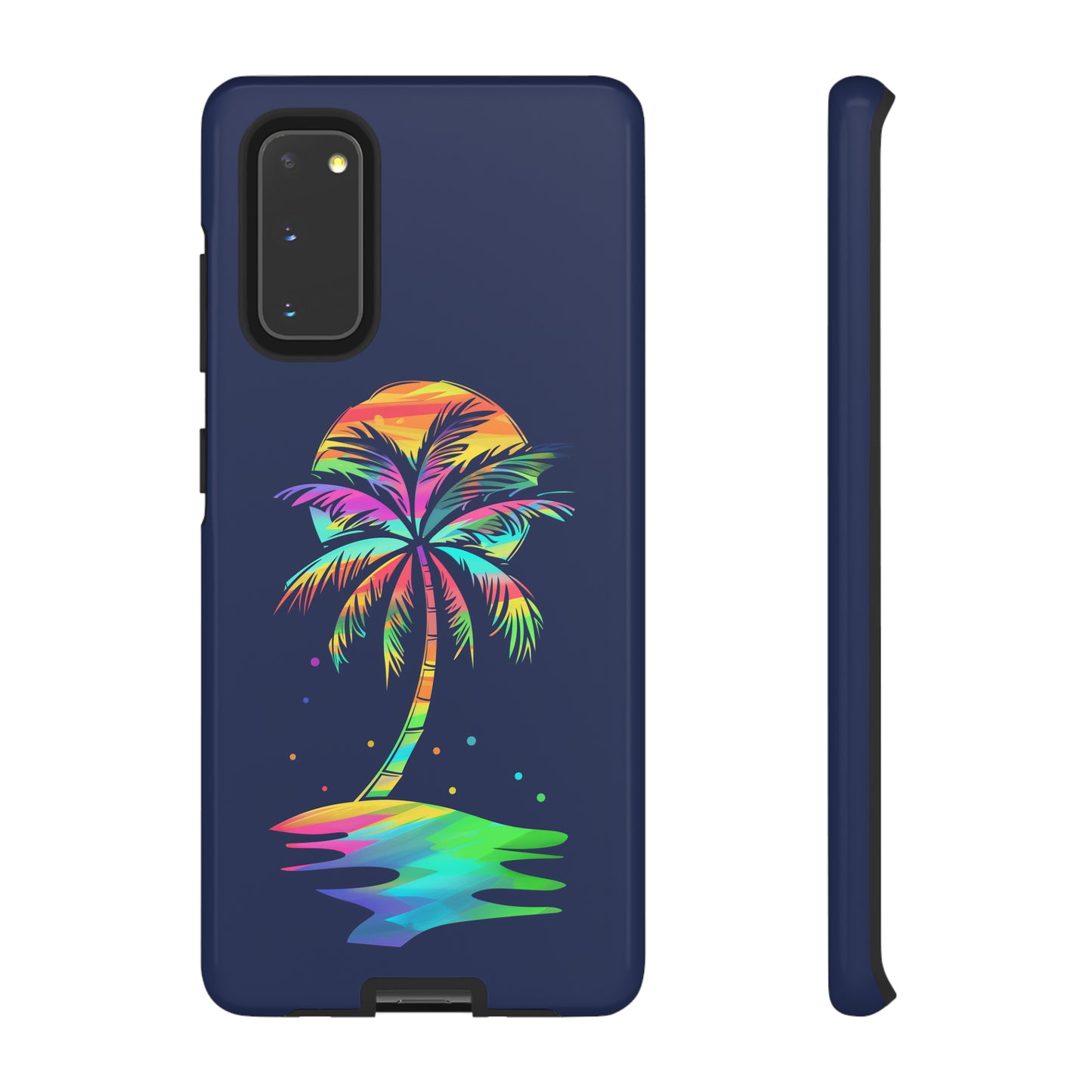 Night Palm Tree Hawaiian Phone Case, Tropical, Hibiscus, Wireless Compatible, Protective Cell Phone Case for iPhone, Samsung, Pixel phones