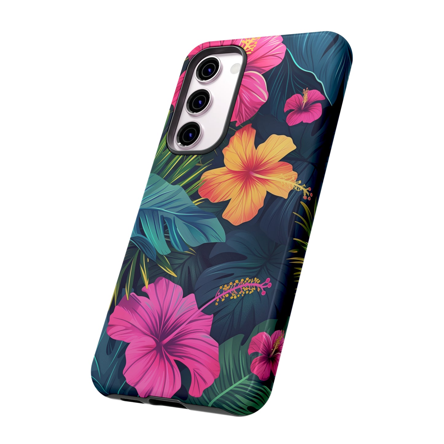 Hibiscus Dark Hawaiian Tropical Phone Case, 808, Island Tropics, Wireless Compatible, Protective Cell Phone Case iPhone, Samsung, Pixel