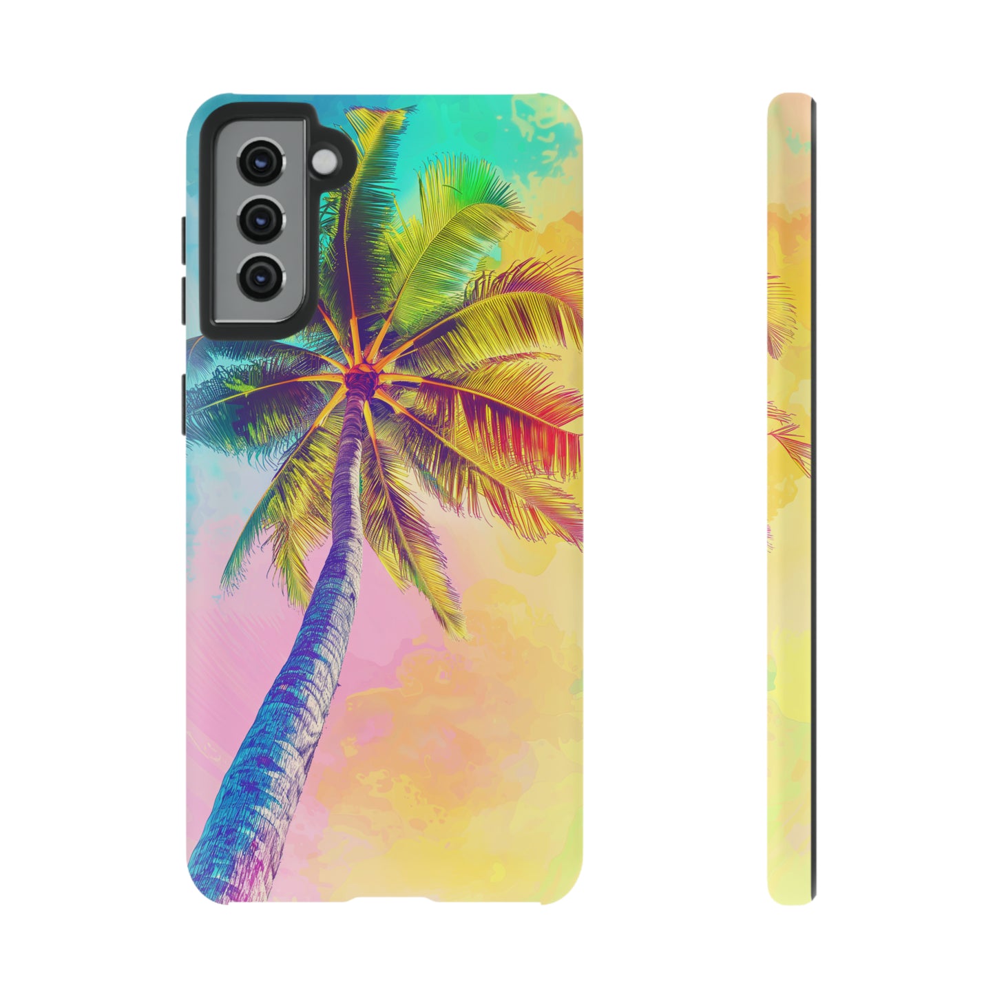 Palm Tree Colorful Hawaiian Tropical Phone Case, 808, Island Tropics, Wireless Compatible, Protective Cell Phone Case iPhone, Samsung, Pixel
