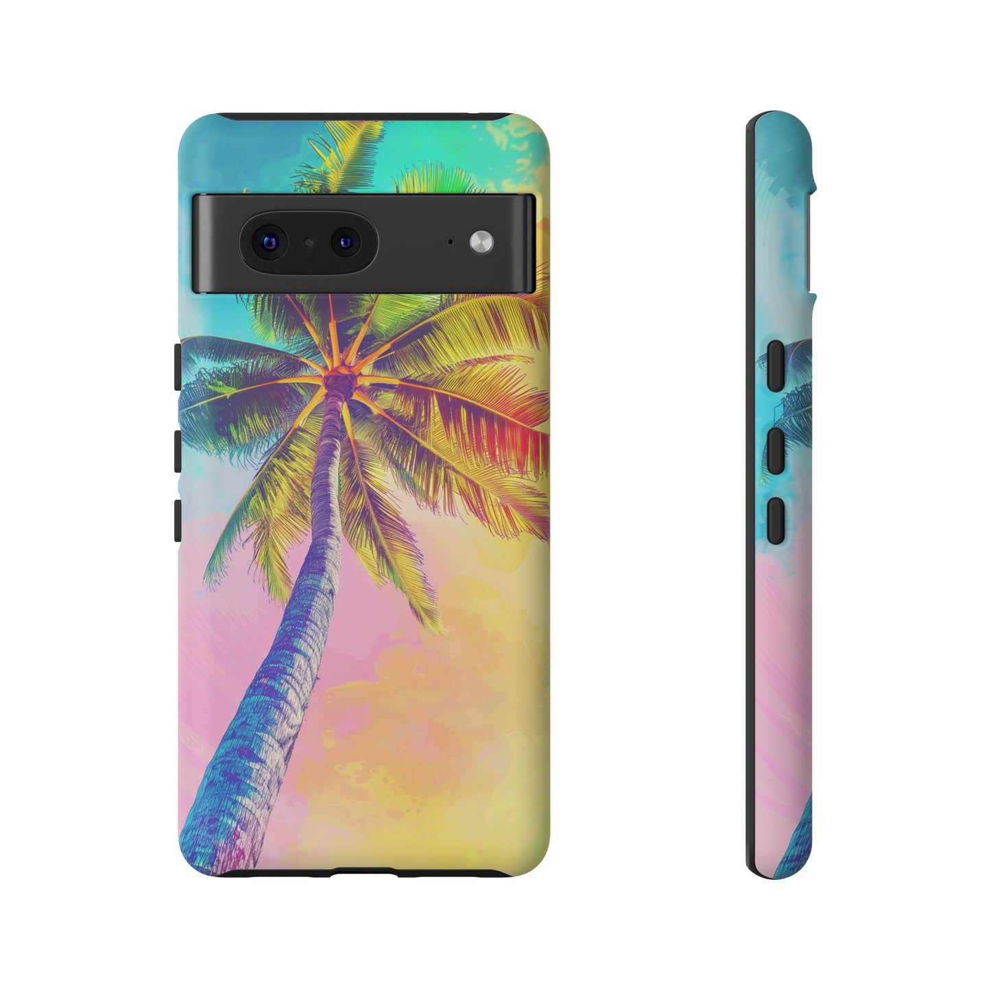 Palm Tree Colorful Hawaiian Tropical Phone Case, 808, Island Tropics, Wireless Compatible, Protective Cell Phone Case iPhone, Samsung, Pixel