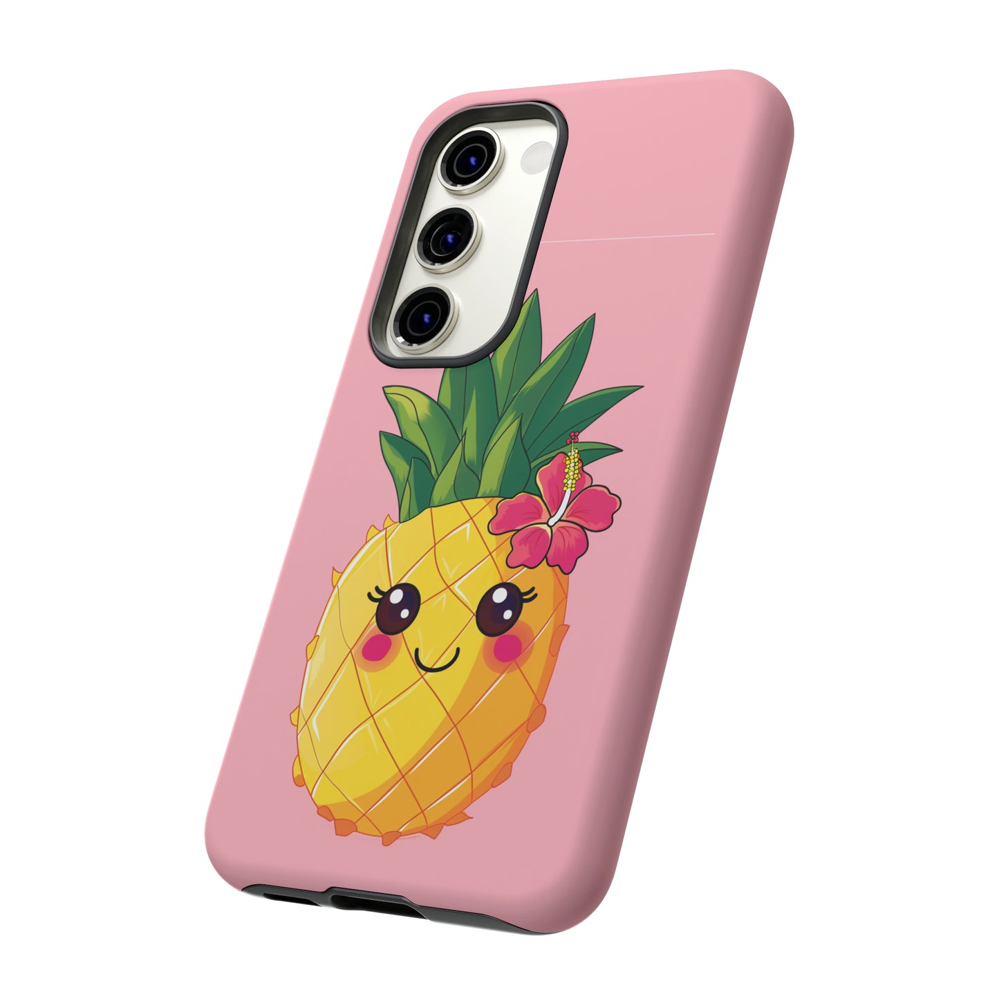 Cute Pineapple Hawaiian Phone Case, Tropical, Hibiscus, Wireless Compatible, Protective Cell Phone Case for iPhone, Samsung, Pixel phones