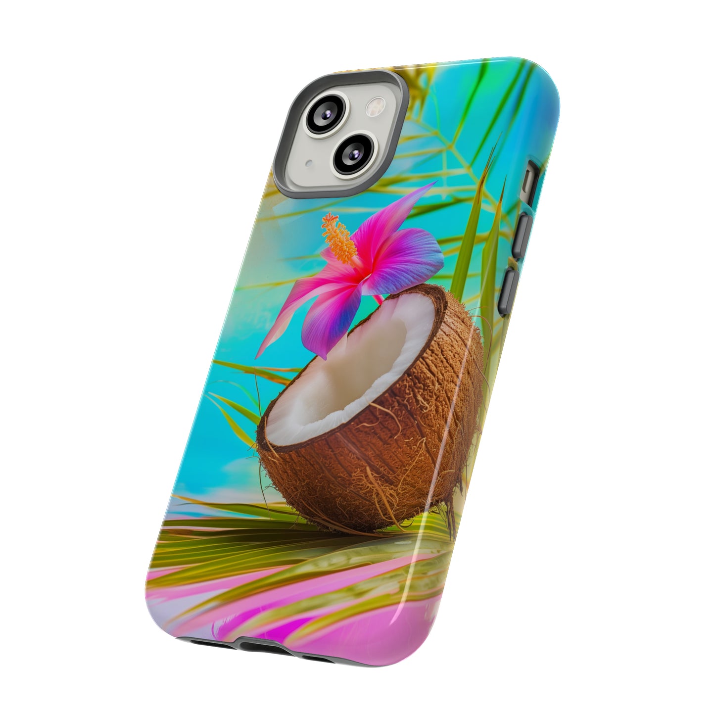 Coconut Colorful Hawaiian Tropical Phone Case, 808, Island Tropics, Wireless Compatible, Protective Cell Phone Case iPhone, Samsung, Pixel