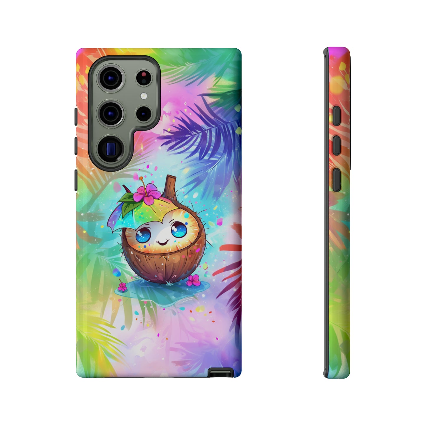 Cute Anime Coconut Hawaiian Tropical Phone Case, 808, Island Tropics, Wireless Compatible, Protective Cell Phone Case iPhone, Samsung, Pixel