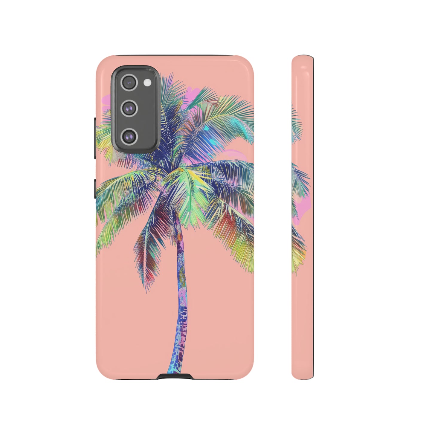 Pink Palm Tree Hawaiian Phone Case, Tropical, Hibiscus, Wireless Compatible, Protective Cell Phone Case for iPhone, Samsung, Pixel phones