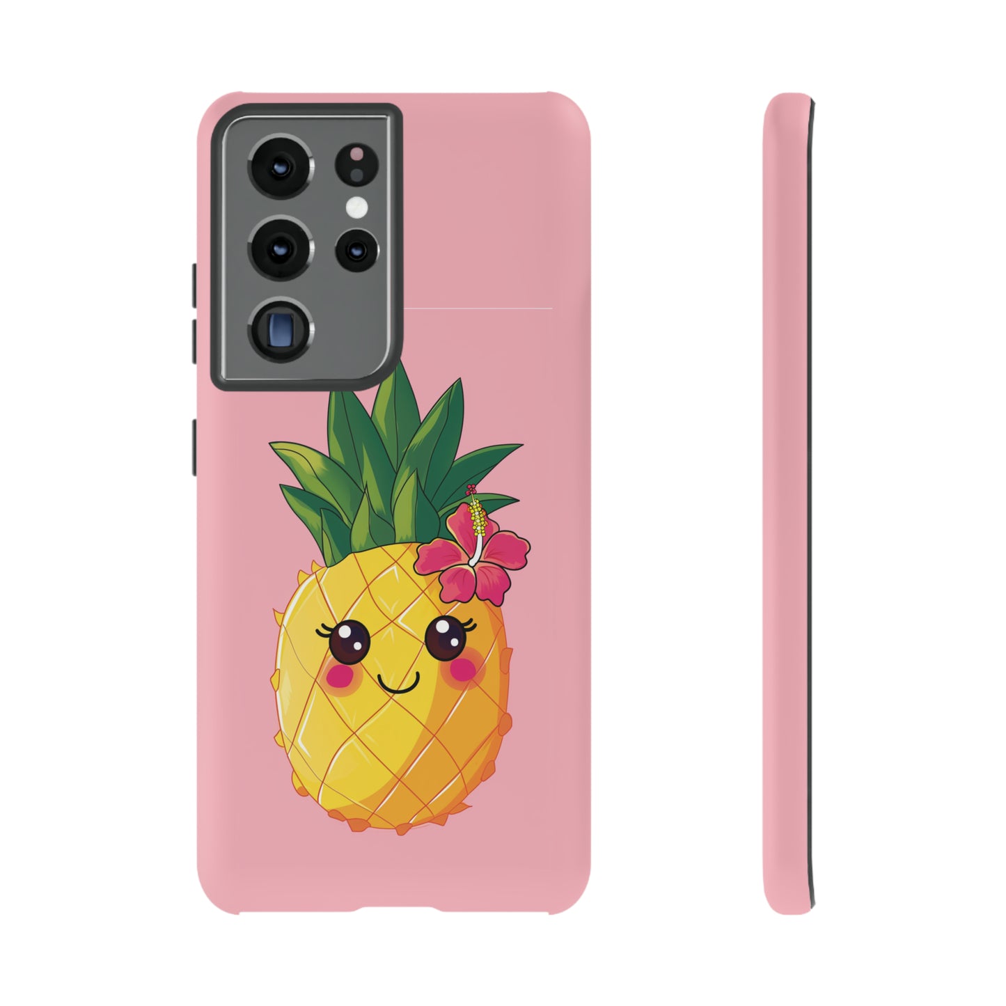 Cute Pineapple Hawaiian Phone Case, Tropical, Hibiscus, Wireless Compatible, Protective Cell Phone Case for iPhone, Samsung, Pixel phones