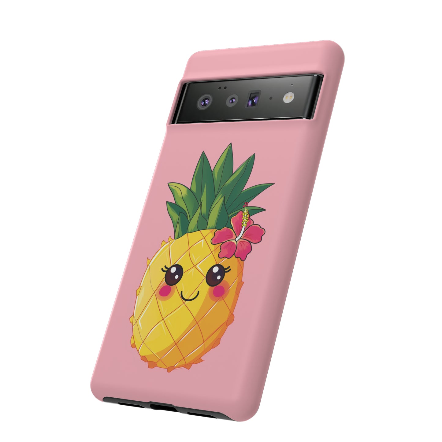 Cute Pineapple Hawaiian Phone Case, Tropical, Hibiscus, Wireless Compatible, Protective Cell Phone Case for iPhone, Samsung, Pixel phones
