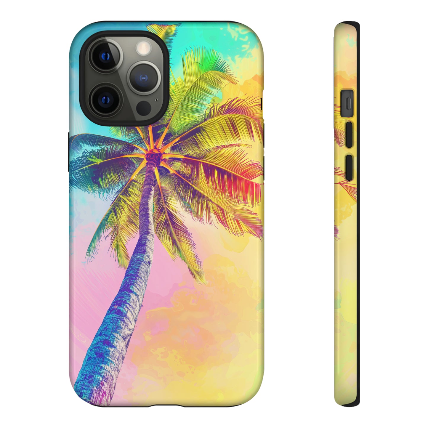 Palm Tree Colorful Hawaiian Tropical Phone Case, 808, Island Tropics, Wireless Compatible, Protective Cell Phone Case iPhone, Samsung, Pixel
