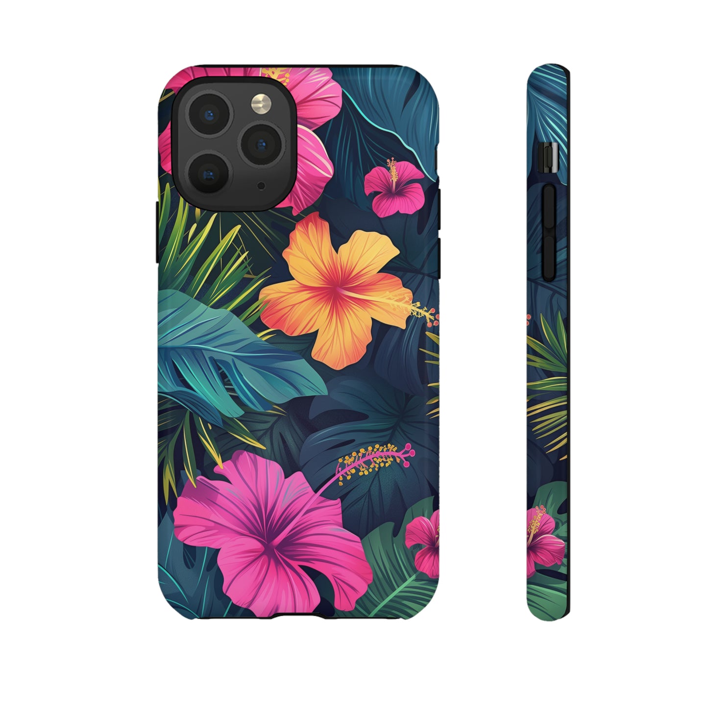 Hibiscus Dark Hawaiian Tropical Phone Case, 808, Island Tropics, Wireless Compatible, Protective Cell Phone Case iPhone, Samsung, Pixel