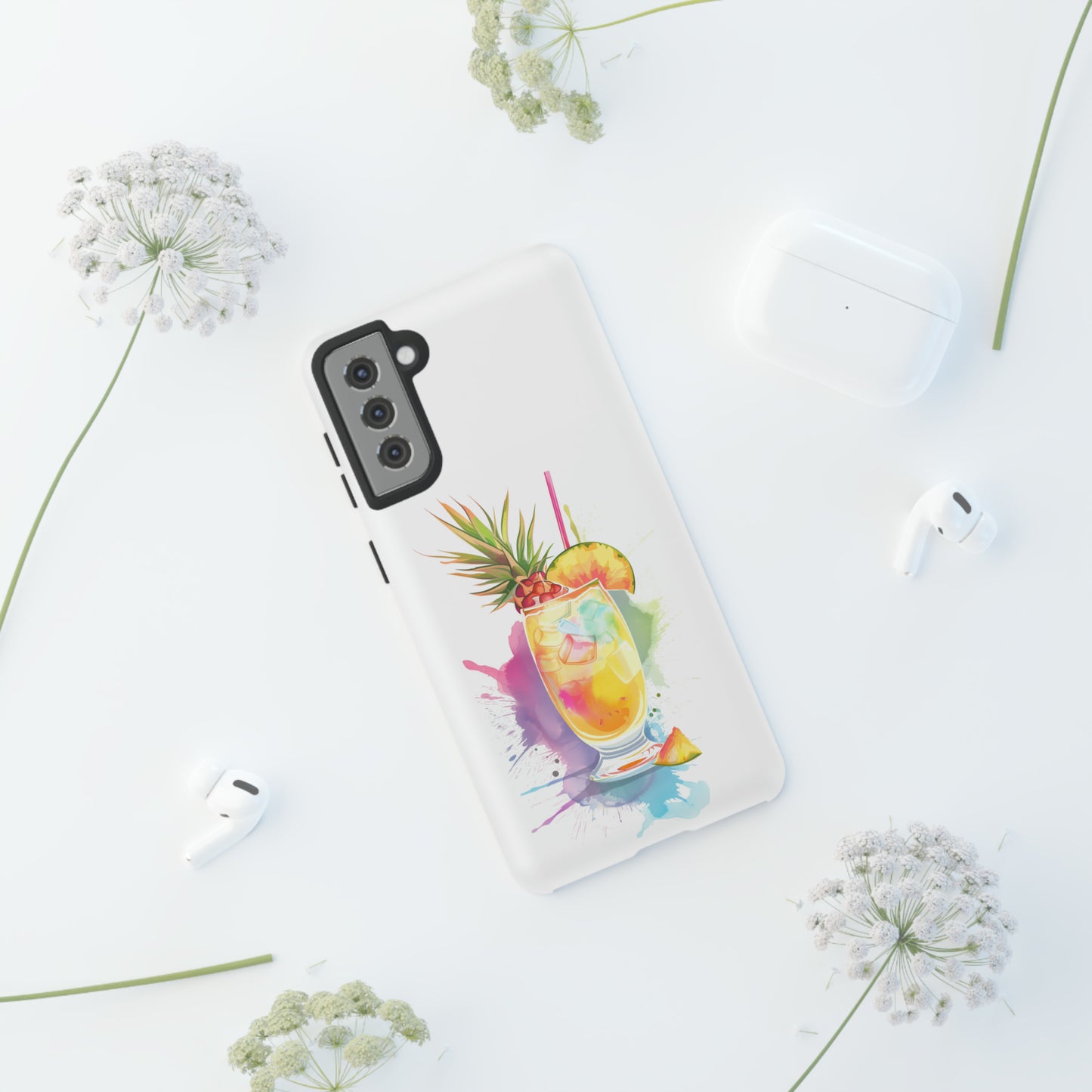 Pina Colada Cocktail Hawaiian Tropical Phone Case, Island Tropics, Wireless Compatible, Protective Cell Phone Case iPhone, Samsung, Pixel